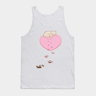 Cat Walks On Your Heart Tank Top